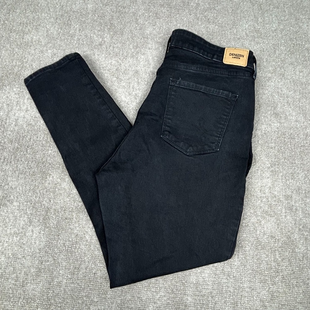 Denizen From Levi's Skinny Jeans Women 16M Black Denim Stretch High Rise Zip Fly